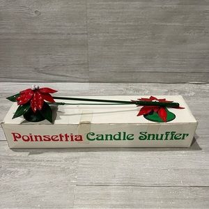 Vintage Dept. 56 Christmas Poinsettia Candle Snuffer